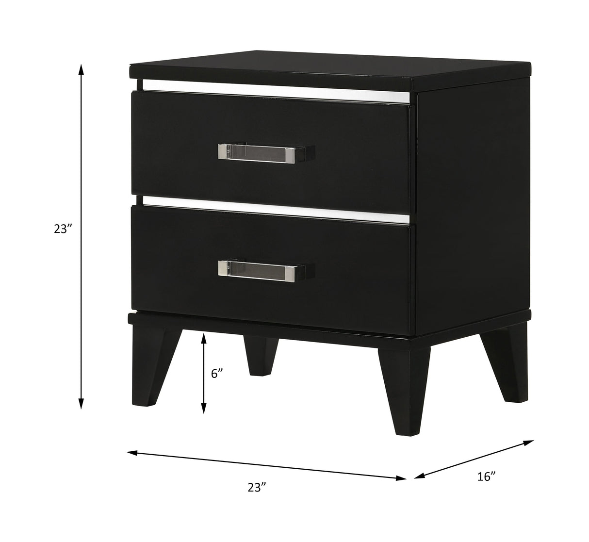 Chelsie Black Finish Nightstand