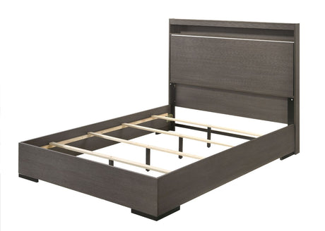 Escher Led & Gray Oak Finish Eastern King Bed