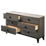 Avantika Faux Marble Top & Rustic Gray Oak Finish Dresser