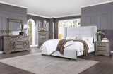 Artesia Tan Fabric & Salvaged Natural Finish California King Bed