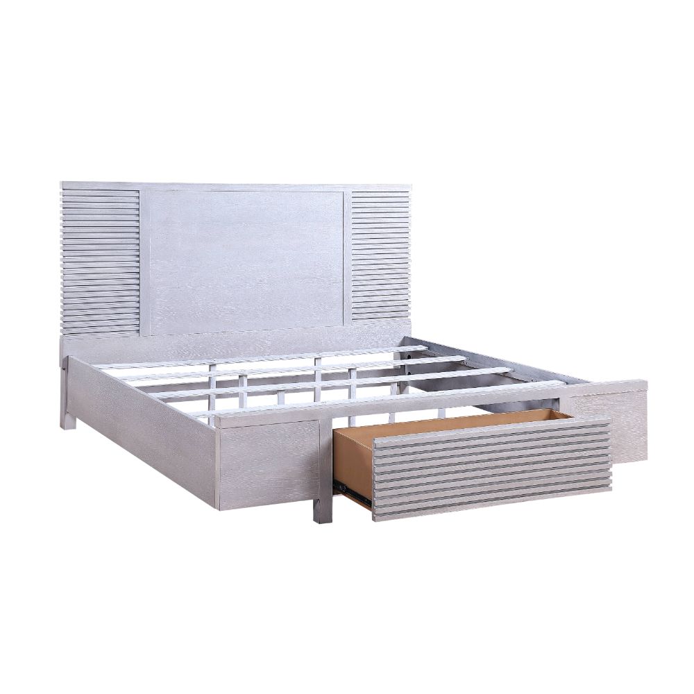 Aromas White Oak Finish Queen Bed