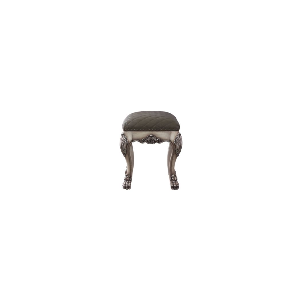 Dresden Vintage Bone White & Synthetic Leather Vanity Stool – Redwood Home  Furniture