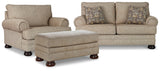 Kananwood Loveseat with Oversized Chair and Ottoman