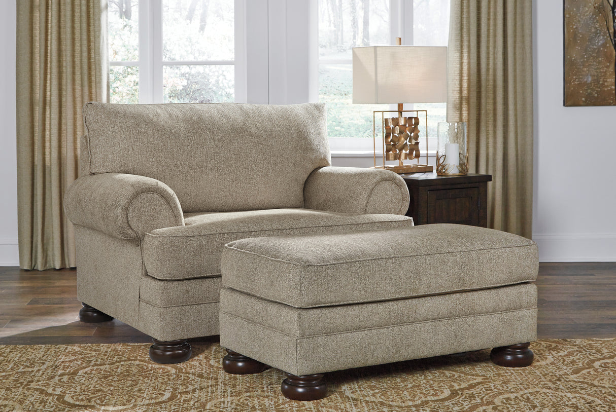 Kananwood Loveseat with Oversized Chair and Ottoman