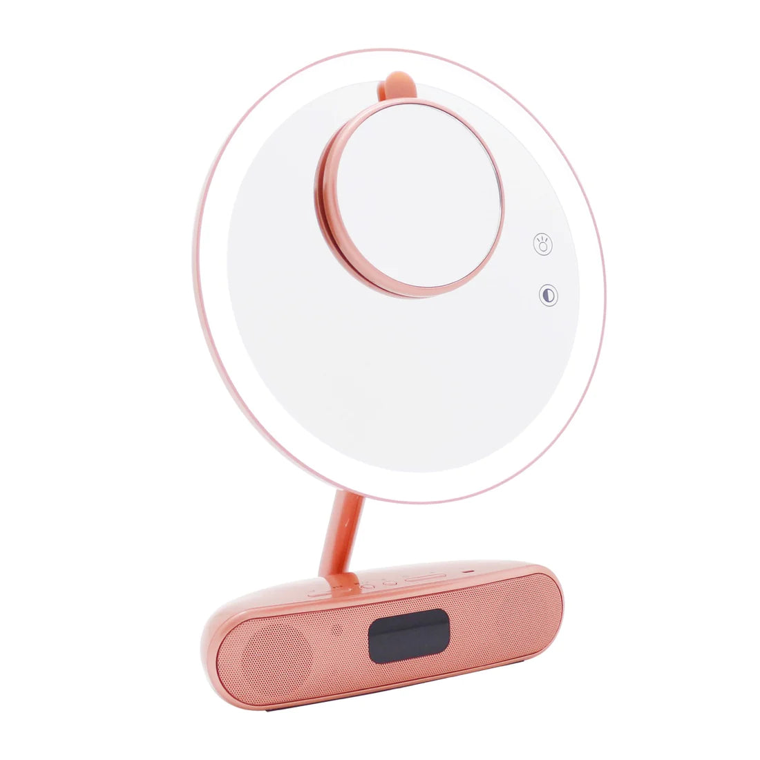 Melody 9-inch Round Duotone Makeup Mirror with Bluetooth Speakers