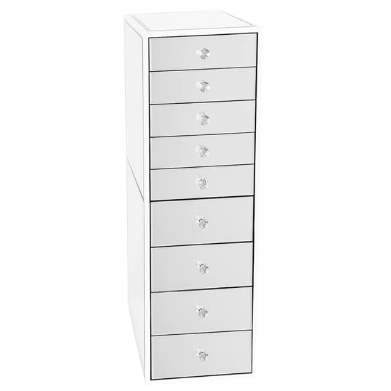 SlayStation® Premium Mirrored 9-Drawers Vanity Storage Unit