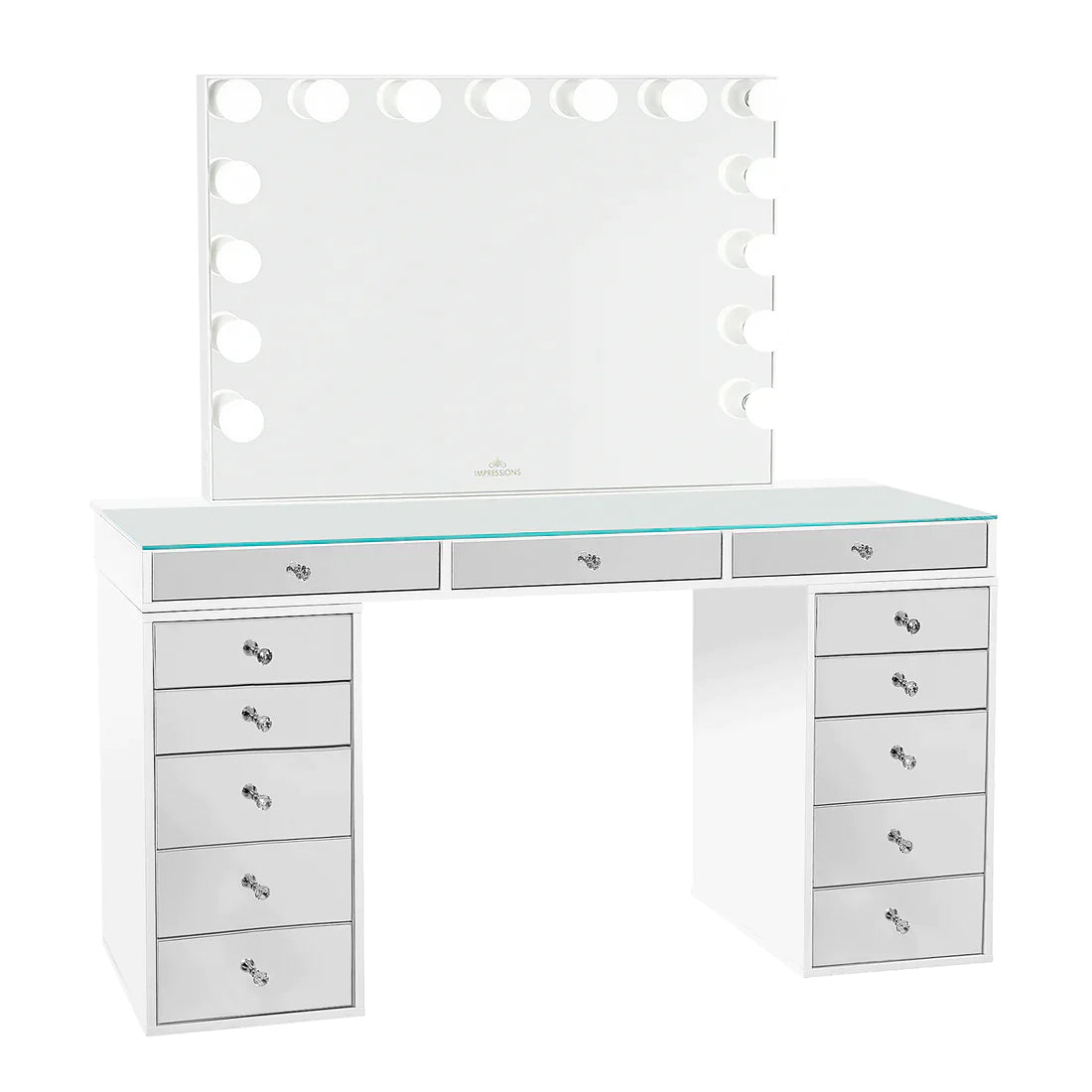 SlayStation® Pro 2.0 Mirrored Tabletop + Vanity Mirror + 5 Drawer Units Bundle