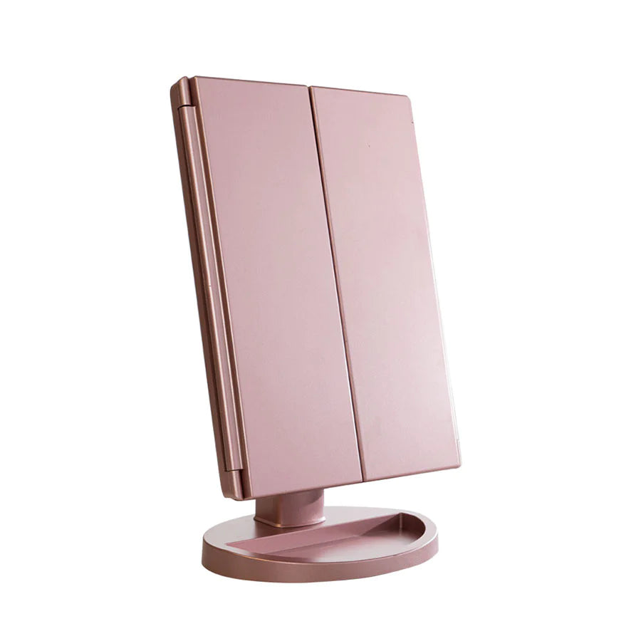 Touch Trifold Dimmable LED Makeup Mirror