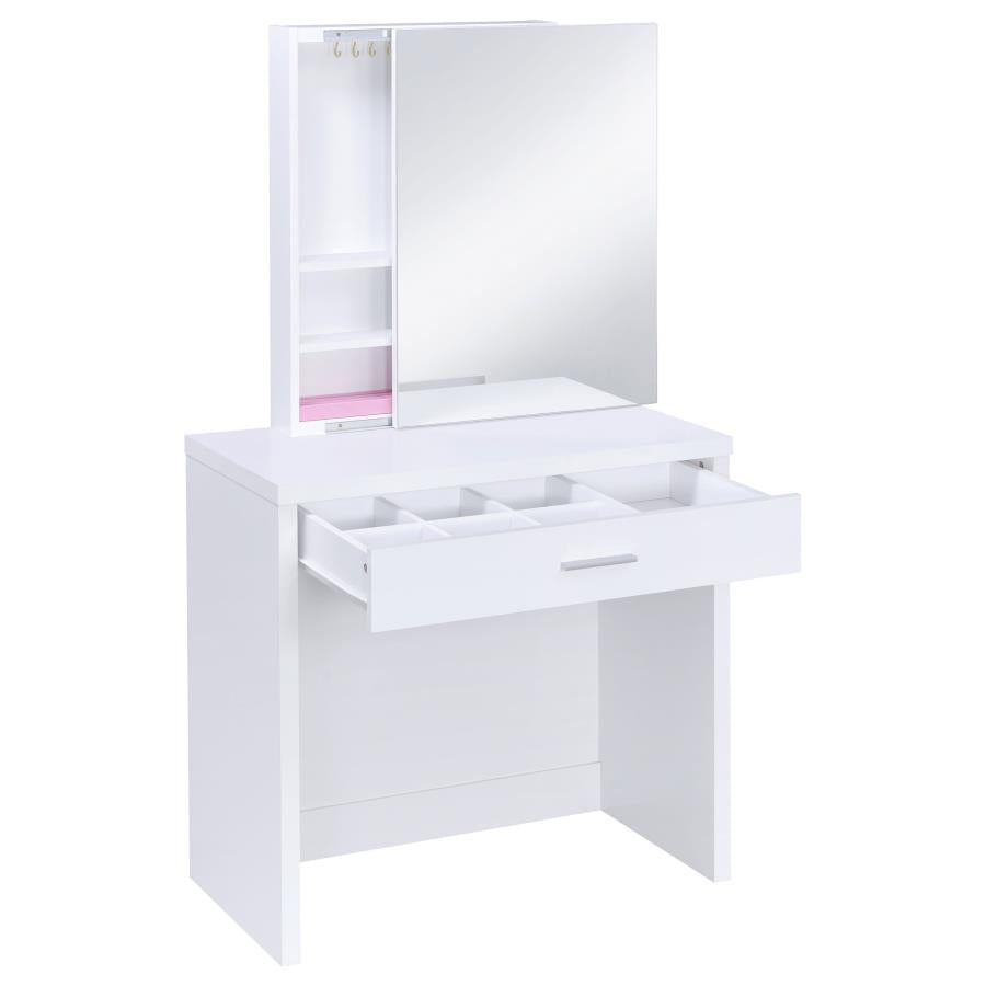 Harvey 2-Piece Vanity Set With Lift-Top Stool White