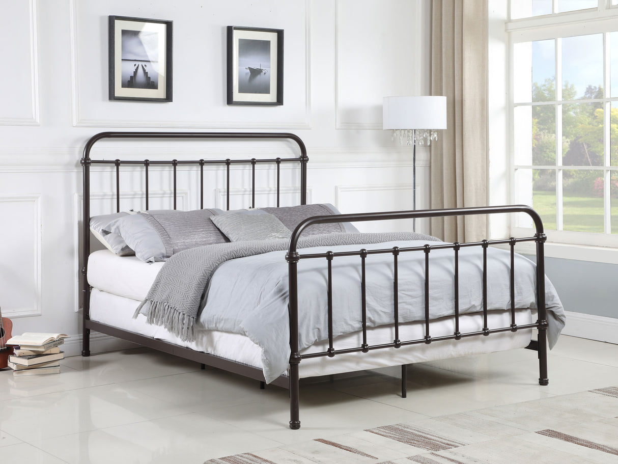 Livingston Queen Panel Metal Bed Dark Bronze