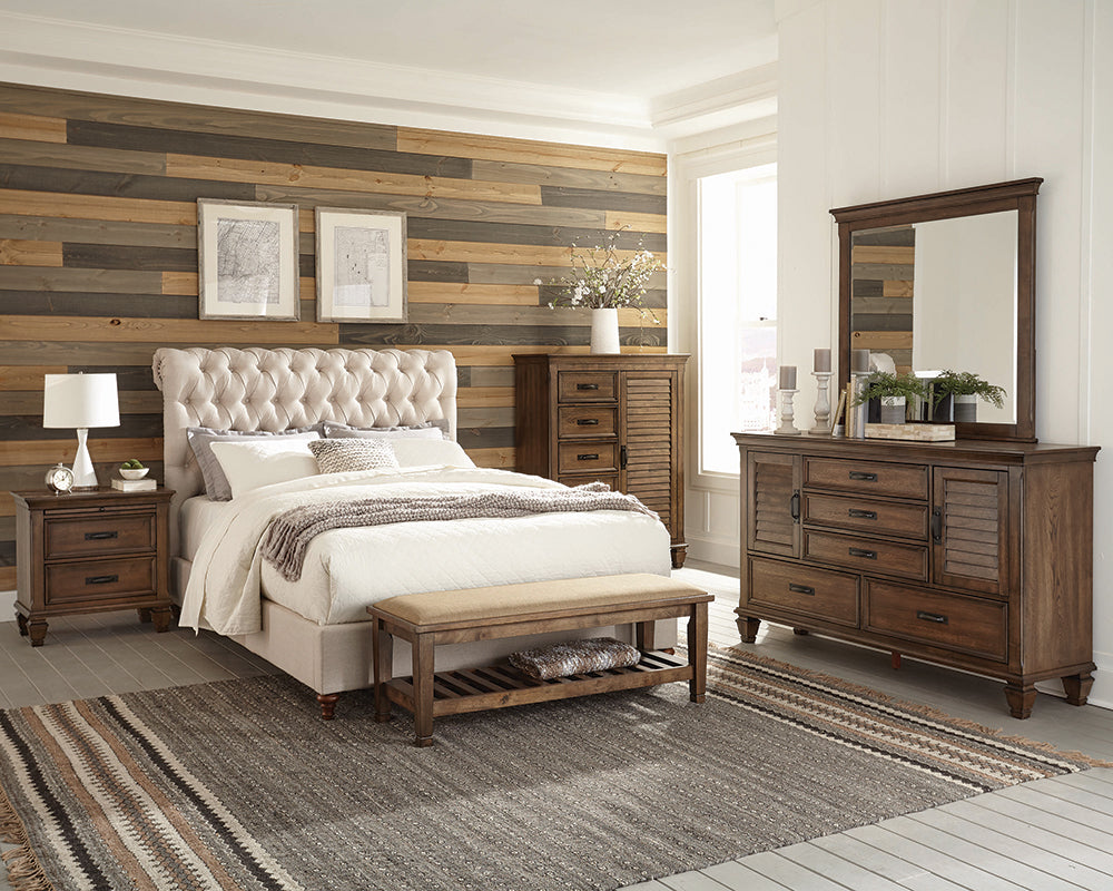 Devon Burnished Oak 4-Piece Queen Bedroom Set