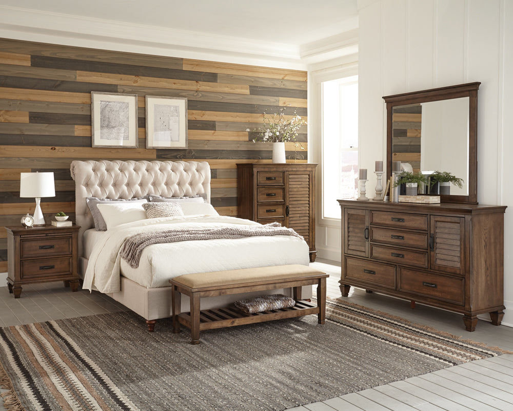 Devon Burnished Oak 5-Piece Queen Bedroom Set