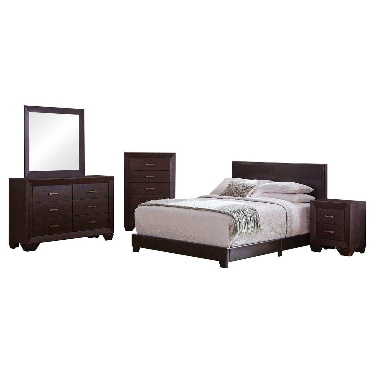 Dorian Dark Cocoa 5-Piece Twin Bedroom Set