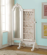 Edalene Pearl White Finish Jewelry Armoire