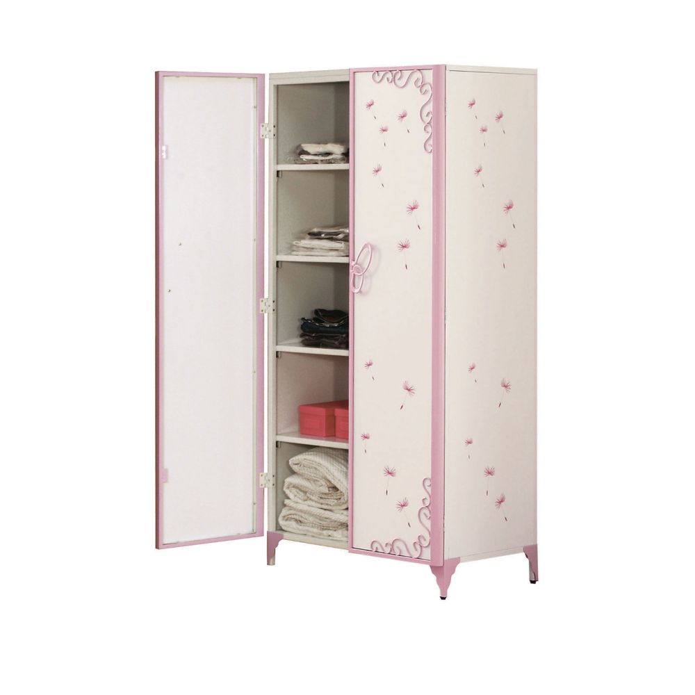 Priya White & Light Synthetic Leather Rple Finish Ii Wardrobe