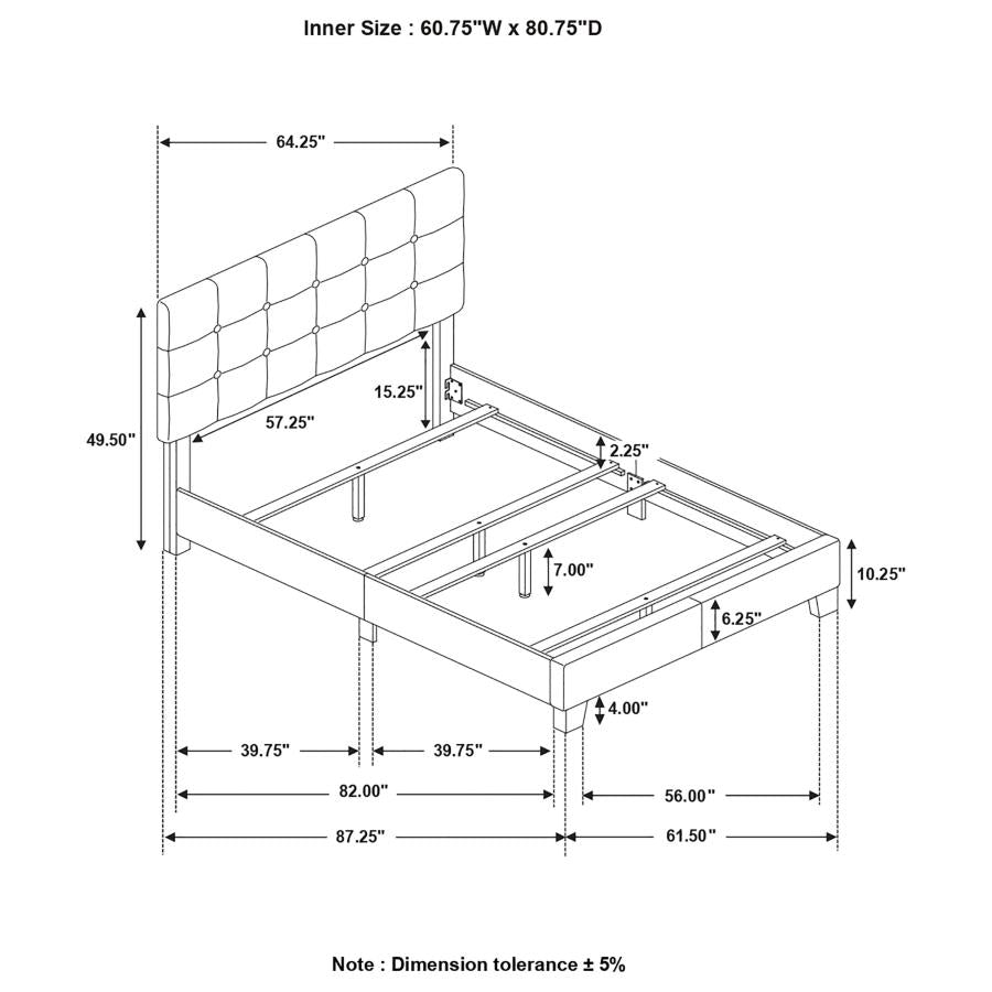 Mapes Tufted Upholstered Queen Bed Grey