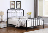 Packlan Eastern King Metal Panel Bed Matte Black