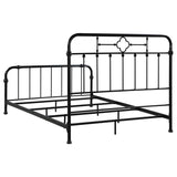 Packlan Eastern King Metal Panel Bed Matte Black