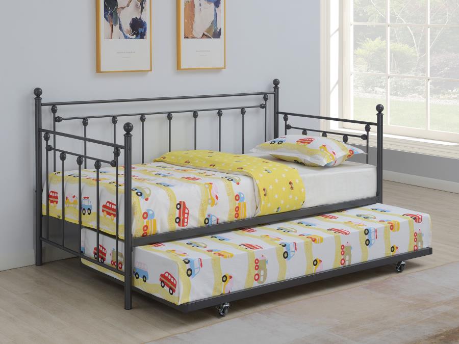 Nocus Spindle Metal Twin Daybed With Trundle