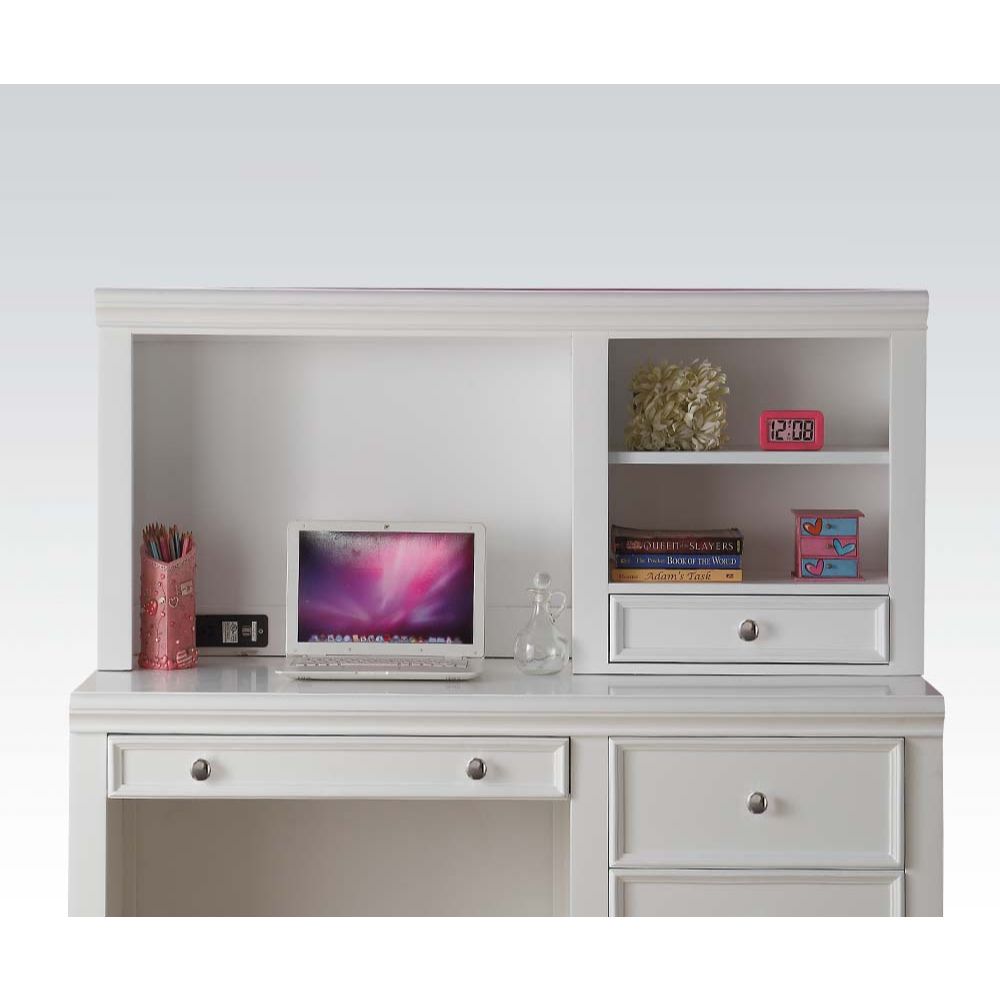 Lacey White Finish Computer Hutch