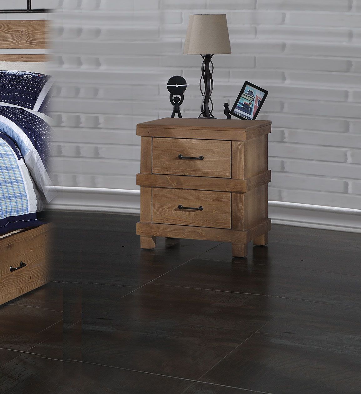 Adams Antique Oak Finish Nightstand