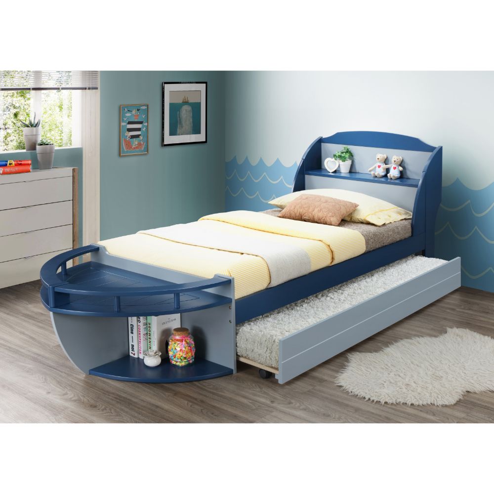 Neptune Gray & Navy Finish Ii Twin Bed