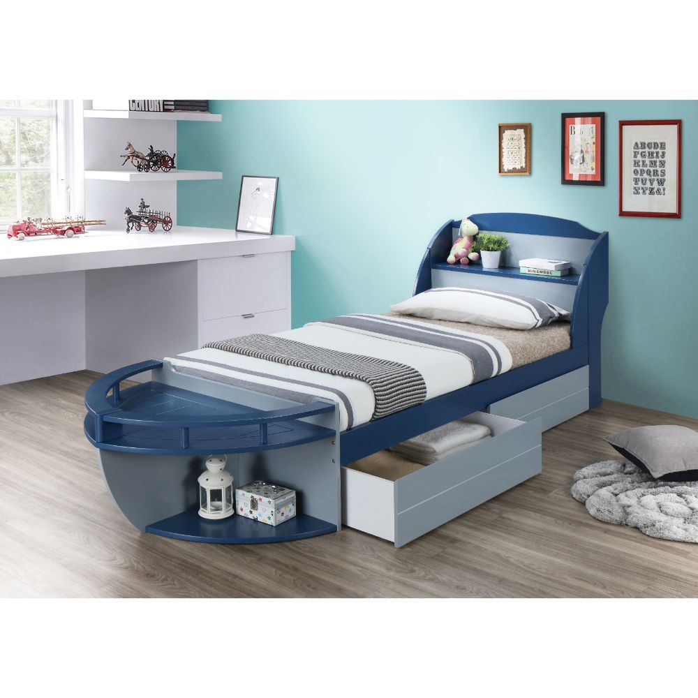 Neptune Gray & Navy Finish Ii Twin Bed