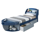 Neptune Gray & Navy Finish Ii Twin Bed