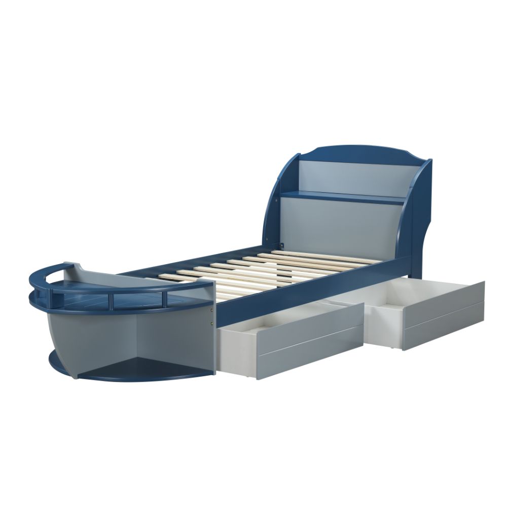 Neptune Gray & Navy Finish Ii Twin Bed