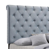 Warner Eastern King Upholstered Bed Slate Blue