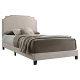 Tamarac Upholstered Nailhead Full Bed Beige