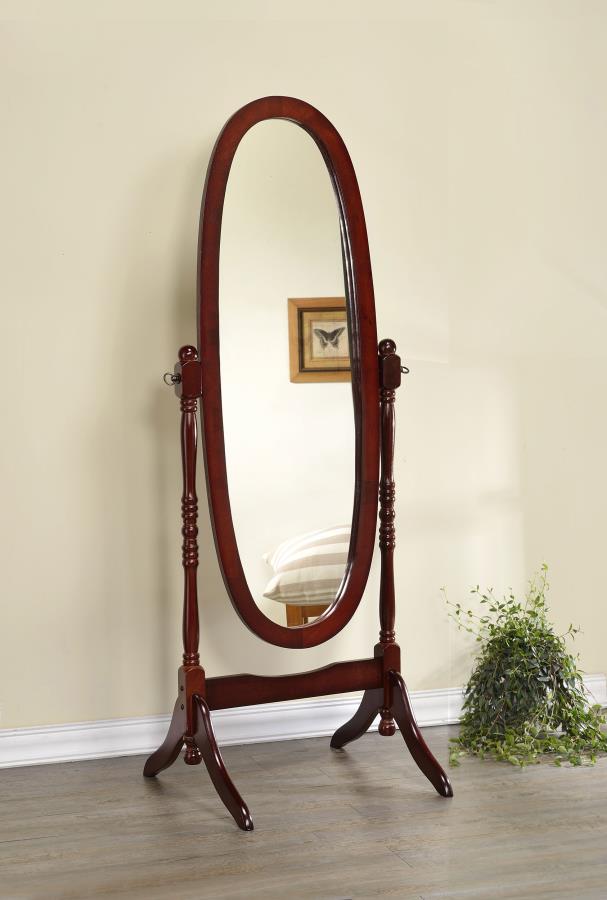 Foyet Oval Cheval Mirror Merlot