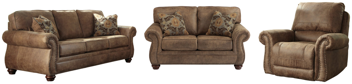 Larkinhurst Sofa and Loveseat with Recliner