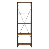 Factory Rustic Poplar & Metal Bookcase