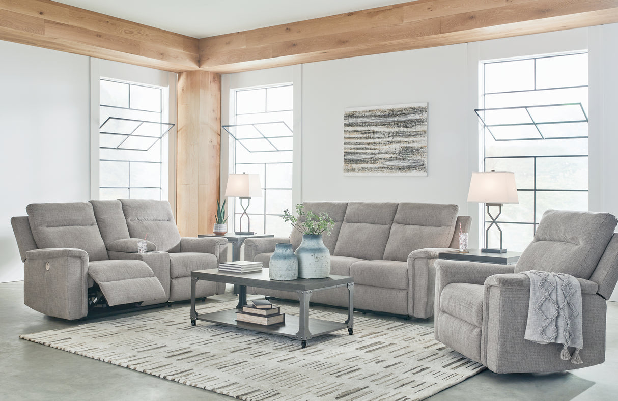 Barnsana Ash Power Reclining Sofa, Loveseat And Recliner