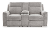 Barnsana Ash Power Reclining Loveseat With Console