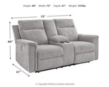 Barnsana Ash Power Reclining Loveseat With Console