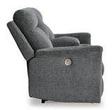 Barnsana Gravel Power Reclining Loveseat With Console