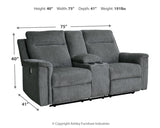 Barnsana Gravel Power Reclining Loveseat With Console