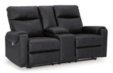 Axtellton Carbon Power Reclining Loveseat with Console