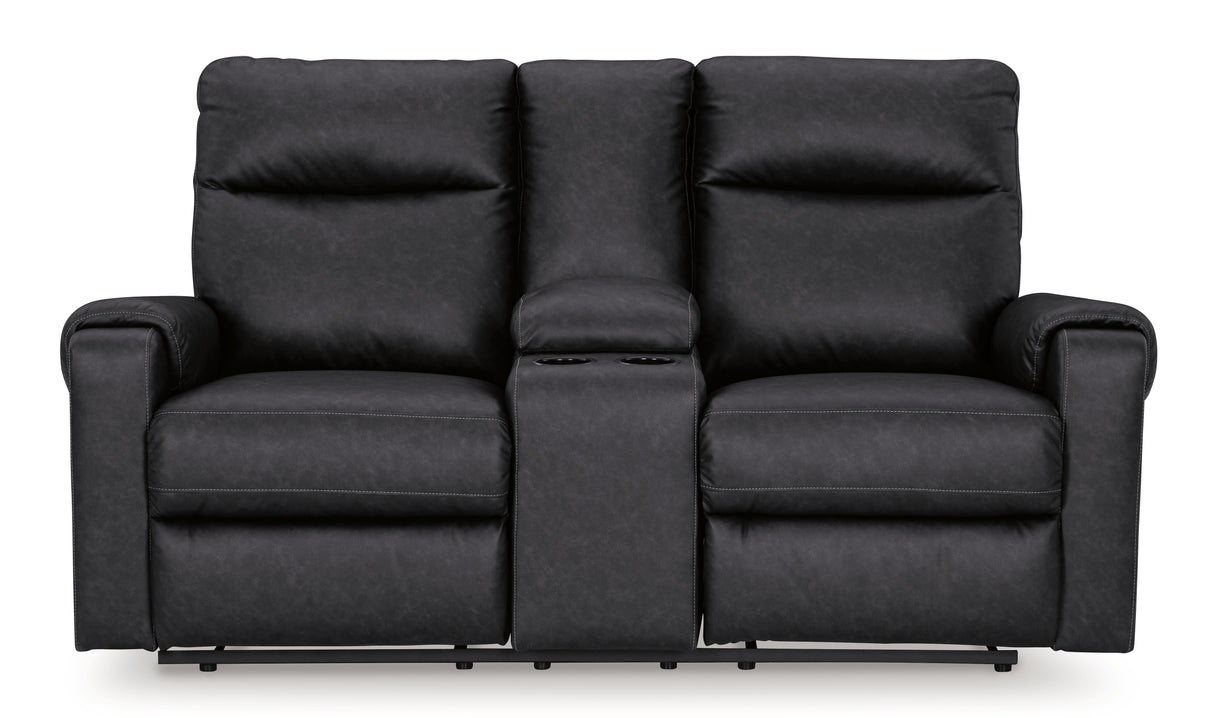 Axtellton Carbon Power Reclining Loveseat with Console