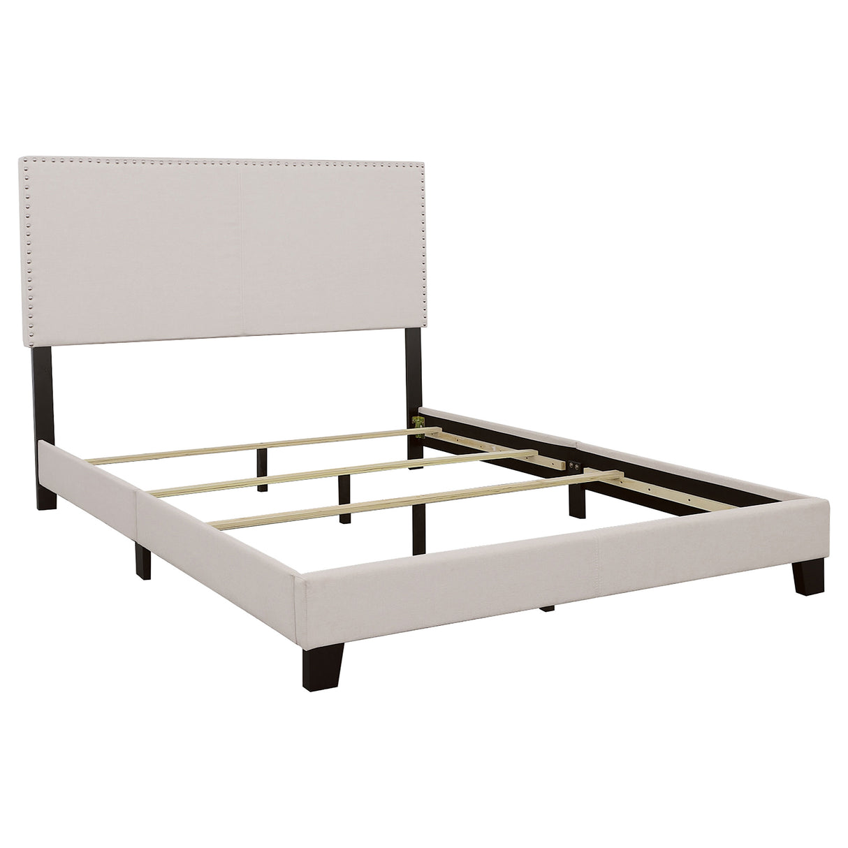 Boyd Full Upholstered Bed With Nailhead Trim Ivory