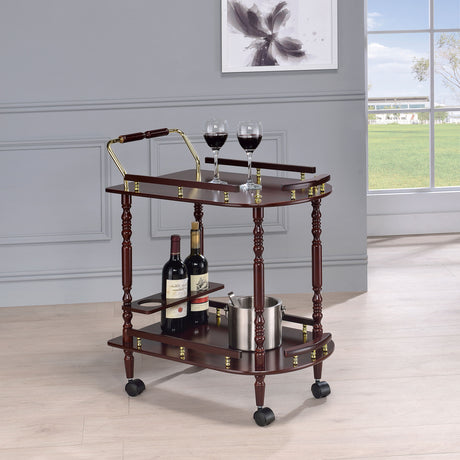 Palmer 2-Tier Serving Cart Merlot And Brass