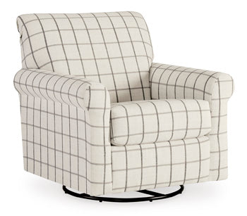 Davinca Charcoal Swivel Glider Accent Chair