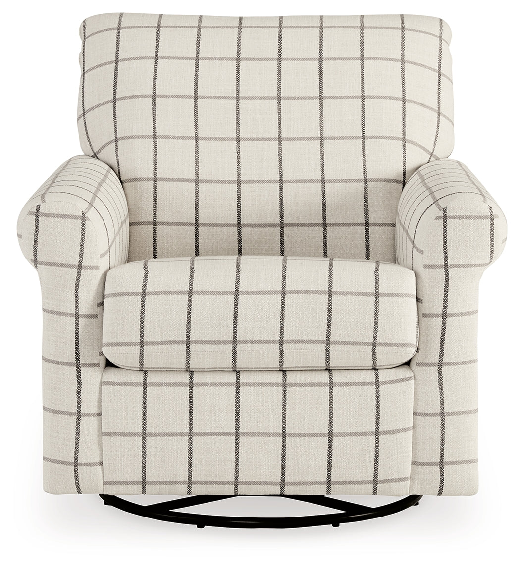 Davinca Charcoal Swivel Glider Accent Chair