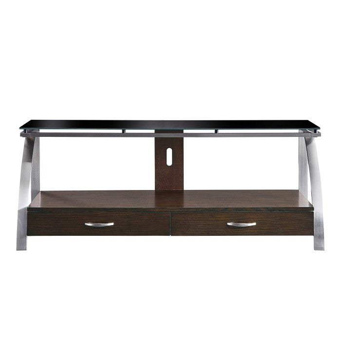 Tioga Espresso/Chrome TV Stand