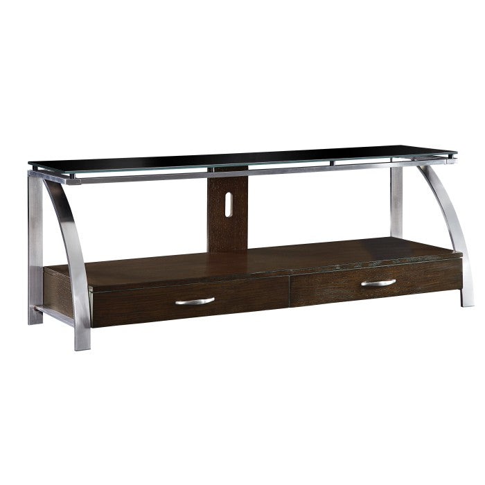 Tioga Espresso/Chrome TV Stand