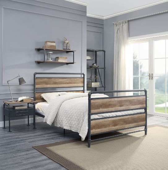 Brantley Antique Oak & Sandy Gray Finish Full Bed