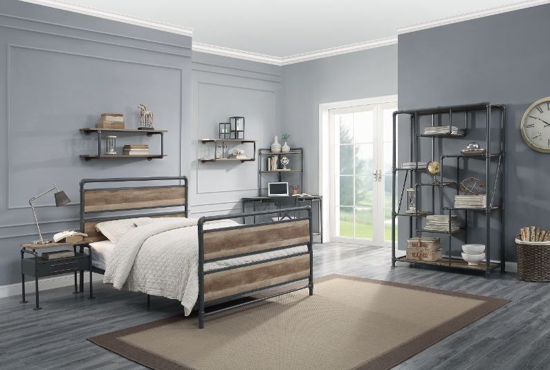 Brantley Antique Oak & Sandy Gray Finish Full Bed