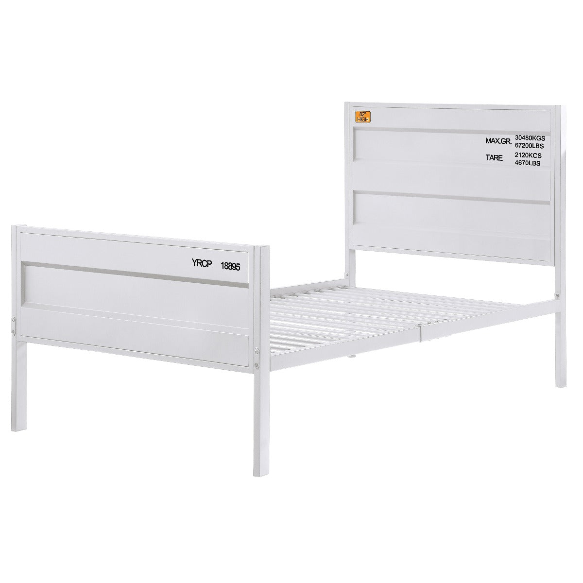 Cargo White Finish Twin Bed